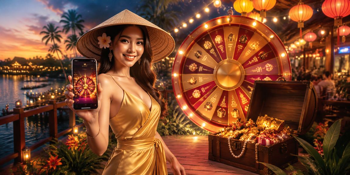 Người chơi cầm điện thoại sử dụng ứng dụng h11 tại Phú Quốc